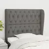 Image de vidaXL Tête de lit avec oreilles Gris foncé 103x23x118/128 cm Tissu