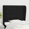 Image de vidaXL Tête de lit avec oreilles Noir 103x23x118/128 cm Tissu