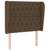 Image de vidaXL Tête de lit avec oreilles Marron foncé 103x23x118/128 cm Tissu