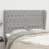 Image de vidaXL Tête de lit avec oreilles Gris clair 147x23x118/128 cm Tissu