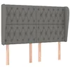 Image de vidaXL Tête de lit avec oreilles Gris foncé 147x23x118/128 cm Tissu