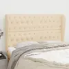 Image de vidaXL Tête de lit avec oreilles Crème 147x23x118/128 cm Tissu