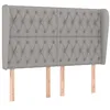 Image de vidaXL Tête de lit avec oreilles Gris clair 163x23x118/128 cm Tissu