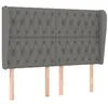 Image de vidaXL Tête de lit avec oreilles Gris foncé 163x23x118/128 cm Tissu