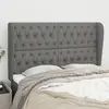 Image de vidaXL Tête de lit avec oreilles Gris foncé 163x23x118/128 cm Tissu