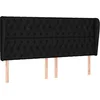 Image de vidaXL Tête de lit avec oreilles Noir 183x23x118/128 cm Tissu
