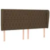 Image de vidaXL Tête de lit avec oreilles Marron foncé 183x23x118/128 cm Tissu