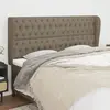 Image de vidaXL Tête de lit avec oreilles Taupe 183x23x118/128 cm Tissu