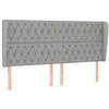 Image de vidaXL Tête de lit avec oreilles Gris clair 203x23x118/128 cm Tissu