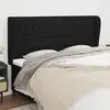 Image de vidaXL Tête de lit avec oreilles Noir 203x23x118/128 cm Tissu