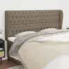 Image de vidaXL Tête de lit avec oreilles Taupe 203x23x118/128 cm Tissu