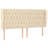 Image de vidaXL Tête de lit avec oreilles Crème 203x23x118/128 cm Tissu