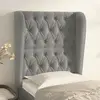Image de vidaXL Tête de lit avec oreilles Gris clair 83x23x118/128 cm Velours