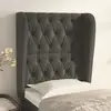 Image de vidaXL Tête de lit avec oreilles Gris foncé 83x23x118/128 cm Velours