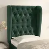 Image de vidaXL Tête de lit avec oreilles Vert foncé 83x23x118/128 cm Velours