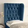 Image de vidaXL Tête de lit avec oreilles Bleu foncé 83x23x118/128 cm Velours