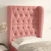 Image de vidaXL Tête de lit avec oreilles Rose 83x23x118/128 cm Velours