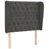 Image de vidaXL Tête de lit avec oreilles Gris foncé 93x23x118/128 cm Velours