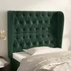 Image de vidaXL Tête de lit avec oreilles Vert foncé 93x23x118/128 cm Velours