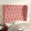 Image de vidaXL Tête de lit avec oreilles Rose 93x23x118/128 cm Velours