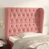 Image de vidaXL Tête de lit avec oreilles Rose 103x23x118/128 cm Velours