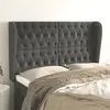 Image de vidaXL Tête de lit avec oreilles Gris foncé 147x23x118/128 cm Velours