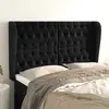 Image de vidaXL Tête de lit avec oreilles Noir 147x23x118/128 cm Velours