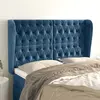 Image de vidaXL Tête de lit avec oreilles Bleu foncé 147x23x118/128 cm Velours
