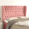 Image de vidaXL Tête de lit avec oreilles Rose 147x23x118/128 cm Velours