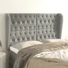 Image de vidaXL Tête de lit avec oreilles Gris clair 163x23x118/128 cm Velours