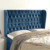 Image de vidaXL Tête de lit avec oreilles Bleu foncé 163x23x118/128 cm Velours
