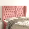 Image de vidaXL Tête de lit avec oreilles Rose 163x23x118/128 cm Velours