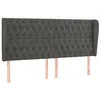 Image de vidaXL Tête de lit avec oreilles Gris foncé 183x23x118/128 cm Velours