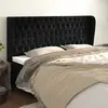 Image de vidaXL Tête de lit avec oreilles Noir 183x23x118/128 cm Velours