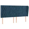 Image de vidaXL Tête de lit avec oreilles Bleu foncé 183x23x118/128 cm Velours