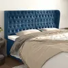 Image de vidaXL Tête de lit avec oreilles Bleu foncé 183x23x118/128 cm Velours