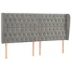 Image de vidaXL Tête de lit avec oreilles Gris clair 203x23x118/128 cm Velours
