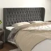 Image de vidaXL Tête de lit avec oreilles Gris foncé 203x23x118/128 cm Velours