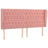 Image de vidaXL Tête de lit avec oreilles Rose 203x23x118/128 cm Velours