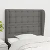 Image de vidaXL Tête de lit avec oreilles Gris foncé 83x23x118/128 cm Tissu