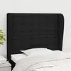 Image de vidaXL Tête de lit avec oreilles Noir 83x23x118/128 cm Tissu