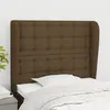 Image de vidaXL Tête de lit avec oreilles Marron foncé 83x23x118/128 cm Tissu
