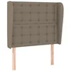 Image de vidaXL Tête de Lit avec Oreilles Meuble de Chambre à Coucher Accessoire de Lit Simple Tête de Cadre de Lit Intérieur Taupe 83x23x118/128 cm Tissu