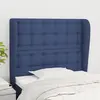 Image de vidaXL Tête de lit avec oreilles Bleu 83x23x118/128 cm Tissu