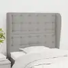 Image de vidaXL Tête de lit avec oreilles Gris clair 93x23x118/128 cm Tissu
