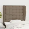 Image de vidaXL Tête de lit avec oreilles Taupe 93x23x118/128 cm Tissu
