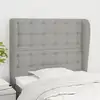Image de vidaXL Tête de lit avec oreilles Gris clair 103x23x118/128 cm Tissu