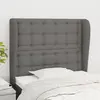 Image de vidaXL Tête de lit avec oreilles Gris foncé 103x23x118/128 cm Tissu
