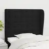 Image de vidaXL Tête de lit avec oreilles Noir 103x23x118/128 cm Tissu
