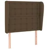 Image de vidaXL Tête de lit avec oreilles Marron foncé 103x23x118/128 cm Tissu